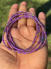 Load image into Gallery viewer, Purple and Gold waist bead