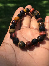 Load image into Gallery viewer, Yellow/red tigereye and onyx elastic bracelets