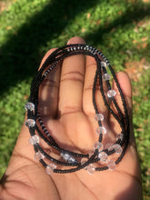 Load image into Gallery viewer, Black and Crystal Charm waist bead