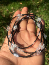 Load image into Gallery viewer, Black and Crystal Charm waist bead