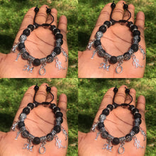 Load image into Gallery viewer, Lava rock/ crackle customized shamble bracelet
