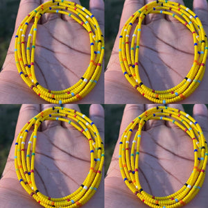 Yellow multicolored waistbead