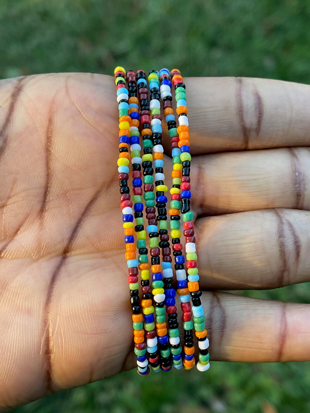 Multi-colored waist bead