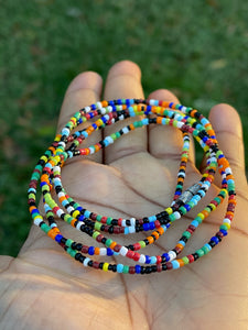 Multi-colored waist bead