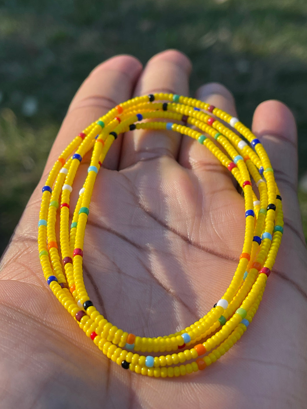 Yellow multicolored waistbead