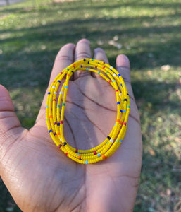 Yellow multicolored waistbead