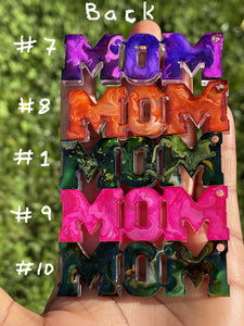 MOM all design resin keychain