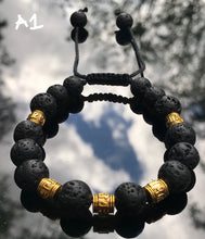 Load image into Gallery viewer, Lava rock/onyx shambala with accessories
