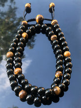 Load image into Gallery viewer, UNISEX ONYX AND TIGER-EYES STONE NECKLACE
