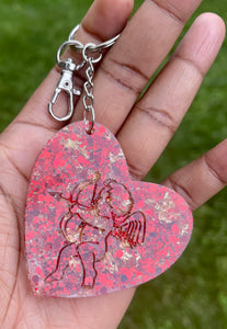 Cupid's arrow resin keychain