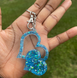 Heart resin keychain