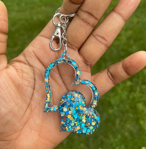 Heart resin keychain