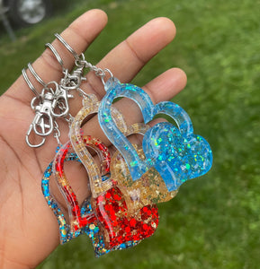 Heart resin keychain