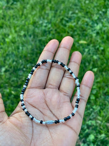 Jumbo black/clear anklets