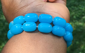 Baby blue elastic bracelet