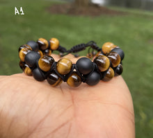 Load image into Gallery viewer, Double Stranded Shambala (Onyx and Tigereye)
