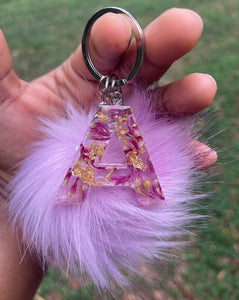 Flower (Amaranth)pompom keychains