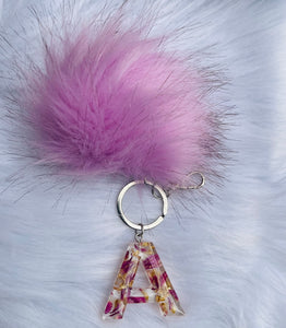 Flower (Amaranth)pompom keychains