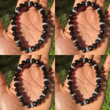 Load image into Gallery viewer, Black faceted glass bracelet
